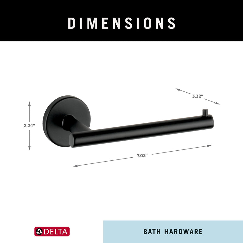 Delta Single Post Toilet Paper Holder | Matte Black | Wall Mount | Trinsic Bathroom Accessories