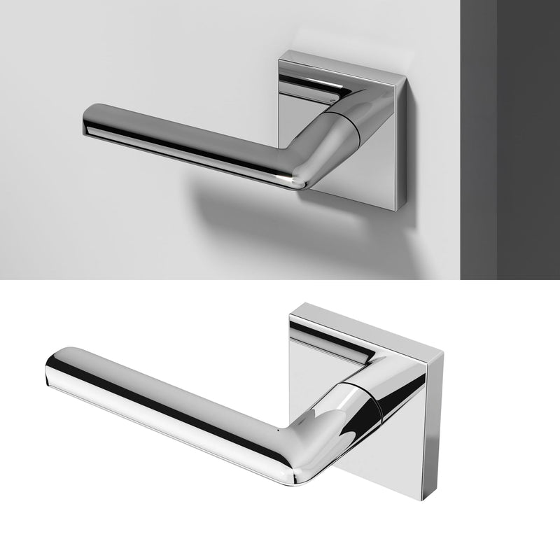 Okun Mirra Dummy Door Handle, Chrome Non-Turning Door Lever 1-Pack – Decorative Reversible Interior Handle for Closet, Pantry, Hallway & French Doors, Sleek Modern Design