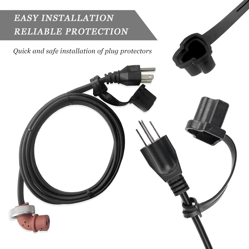 2PCS 3 Prong Plug Protector, Waterproof Electrical Plug Protector for Engine Block Heater Cords, Weatherproof Extension Cord End Cover Safety Caps for 120-Volt Plugs 2pcs