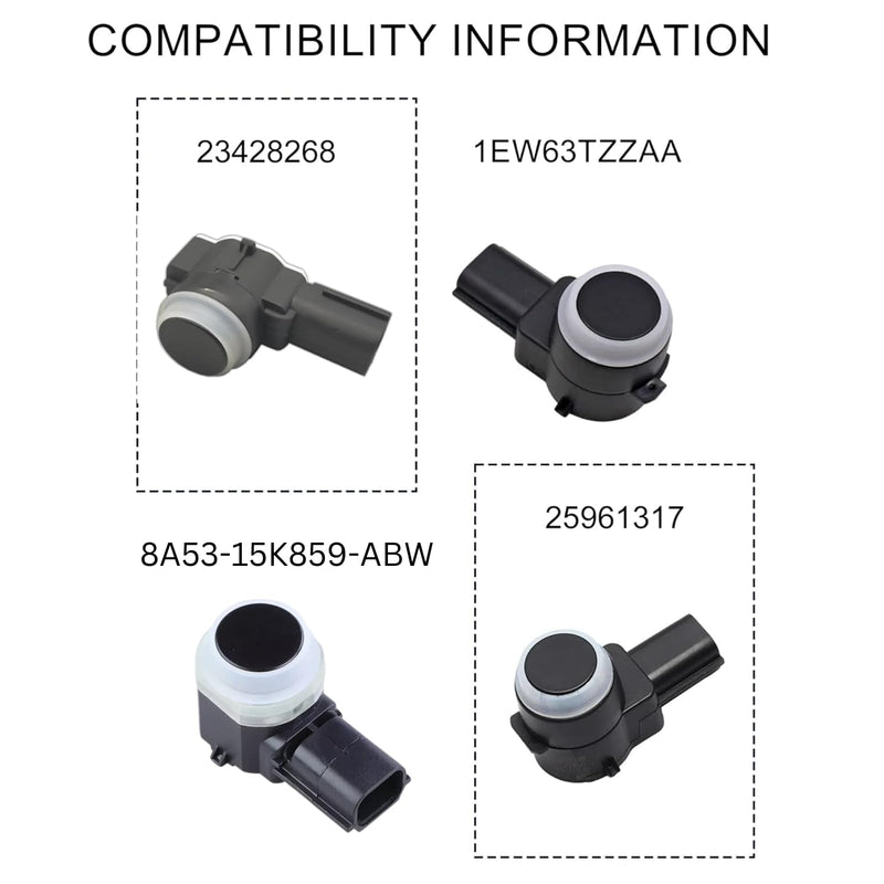 Reverse Backup Parking Sensor Connector 5.9 inch Pigtail 23428268 1EW63TZZAA 25961317 Parking Aid Sensor Harness 4Pcs Compatible with Cadillac Buick Chevrolet Chevy GMC