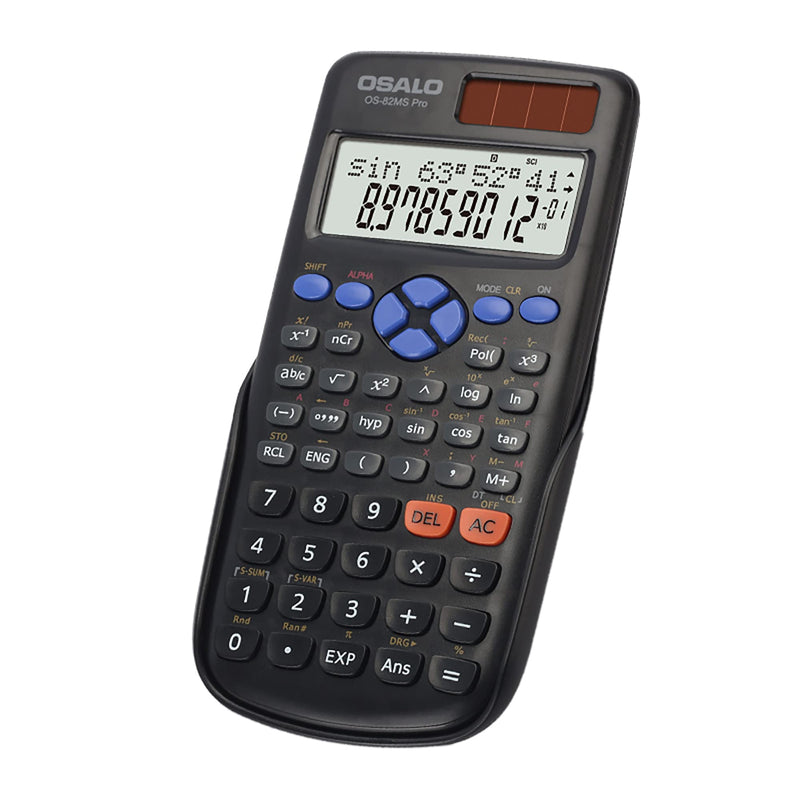 OSALO Scientific Calculator 240 Function 2 Line Basic Large Display Solar and Battery Calculators 10+2 Digits Written for Middle School Students College (OS 82MS Pro) OS 82MS Pro