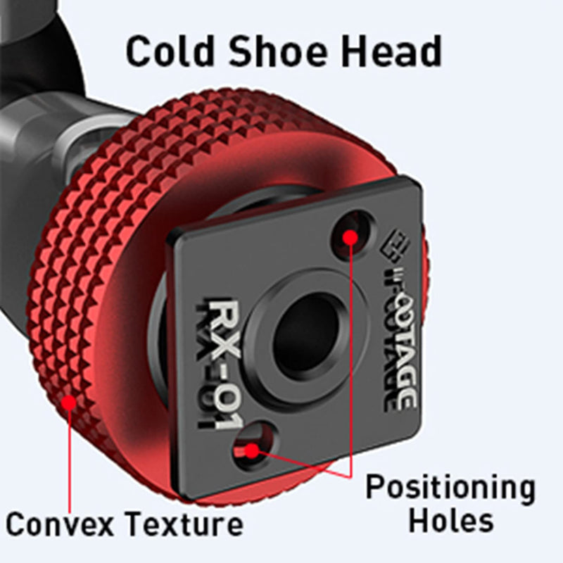 IFOOTAGE Magic Arm Cold Shoe Adapter，Camera Cold Shoe Mount Adapter to 1/4"-20 Tripod Screw Adapter for Led Lights, Microphones, Monitors, Video Cameras(2 Pieces)