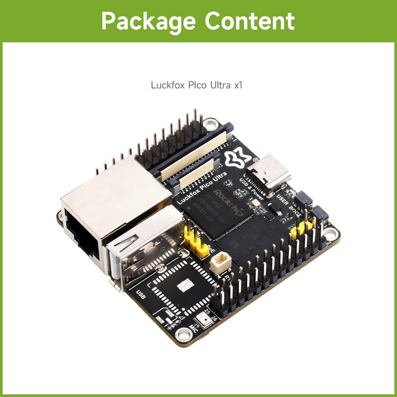 Waveshare Luckfox Pico Ultra RV1106 Linux Micro Development Board, Integrates ARM Cortex-A7/RISC-V MCU/NPU/ISP Processors, with 8GB EMMC, Without PoE Module or WiFi