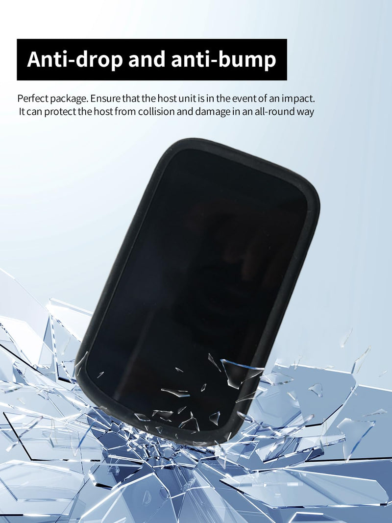 Case for iGPSPORT BSC500,WUNIAK Soft Silicone Protective Portable Scratch Shock Resistant Shell Case with Screen Protector for iGPSPORT BSC500,Black