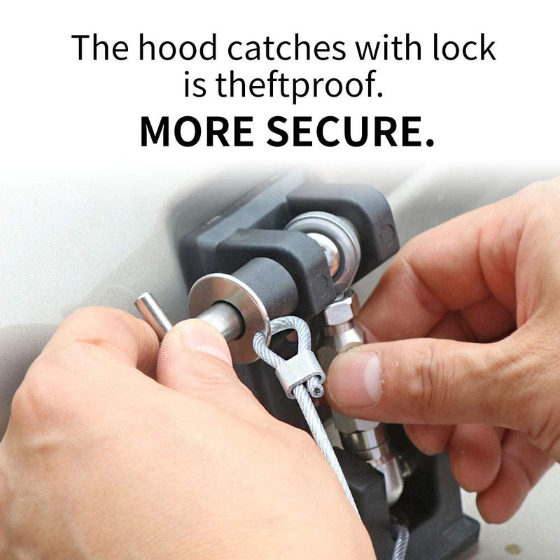 TJ Hood Latches for Jeep Wrangler, Locking Hood Latch for 1997-2006 Jeep Wrangler TJ Accessories, Upgrade, Eliminate Hood Flutter Bounce,1Pair For 1997-2006 Jeep TJ
