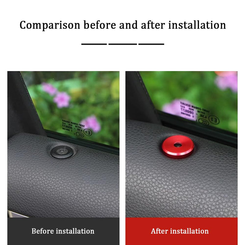 4pcs Aluminum Decorative Door Lock Indicator Light Cap Covers Compatible with Porsche Cayenne Panamera Macan (Red) Red