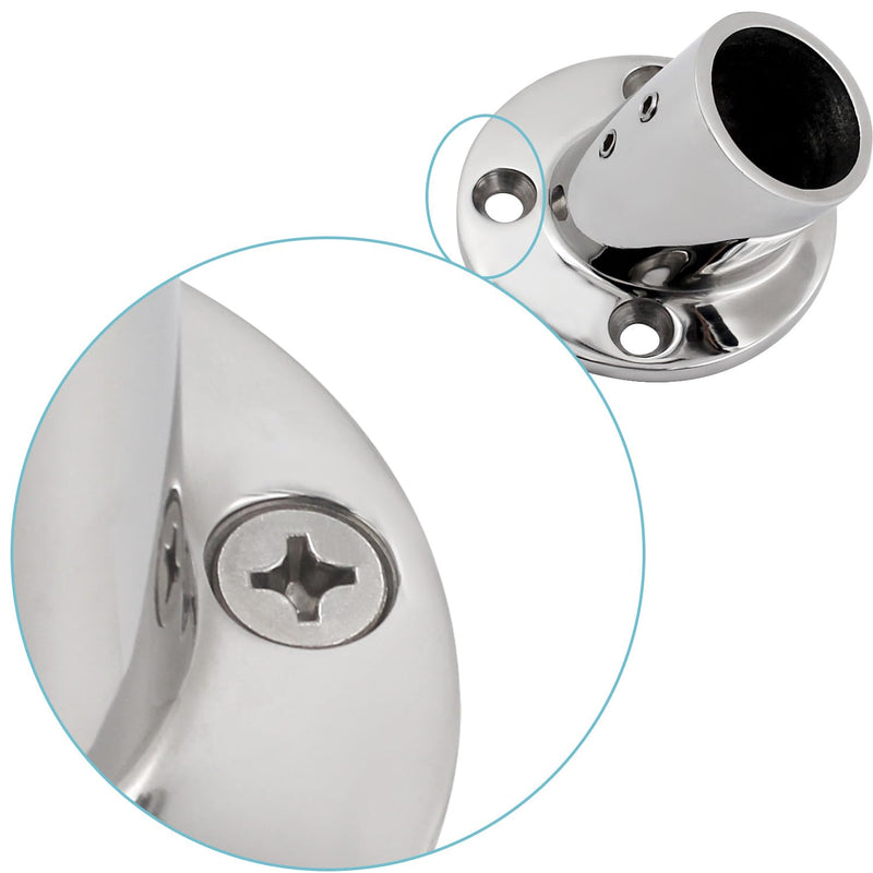 YANYUCB Boat Hand Rail Fitting,316 Stainless Steel Round 60/90 Degree Boat Hand Rail Base(1 inch,1-1/4inch,7/8 inch,1-3/16 inch) with L Shape Hex Key and Screws 1-3/16 × 4 60°