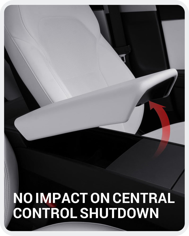 BASENOR Upgraded Center Console Cover for Tesla Model Y 2025 2026 Juniper 2024 2025 Tesla Model 3 Refresh Highland Non-Slip TPU Armrest Cover [No Logo] Arm Rest Protector Accessories White Model Y Juniper / 3 Highland White
