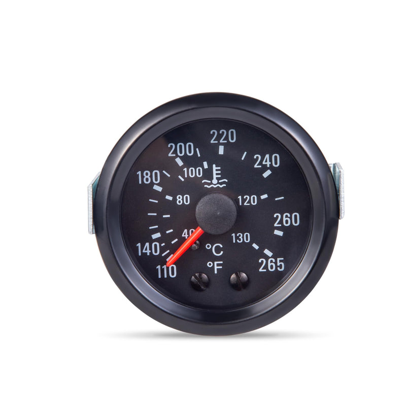 2" 52mm 12V Pointer Mechanical Water Temperature Temp Gauge （40-130℃,110-265℉ with 1.8m Wire Length,Yellow Light Car Meter with Sensor NPT 1/2
