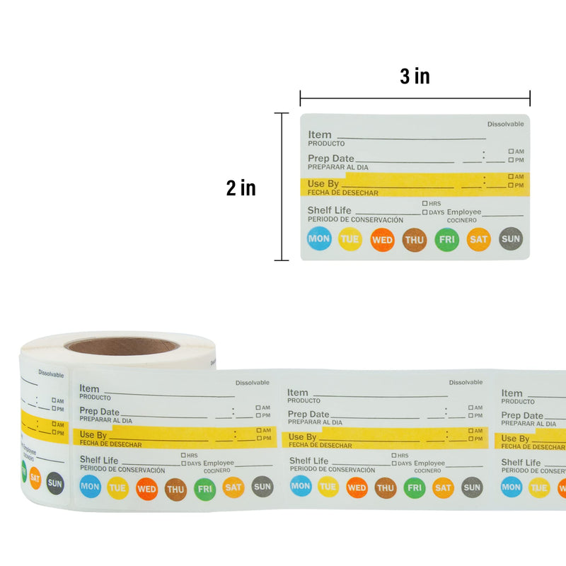  [AUSTRALIA] - L LIKED Dissolvable Label Shelf Life for Food Rotation Use by Stickers 2 x 3 Inch Roll of 250 Labels 2X3 Inches