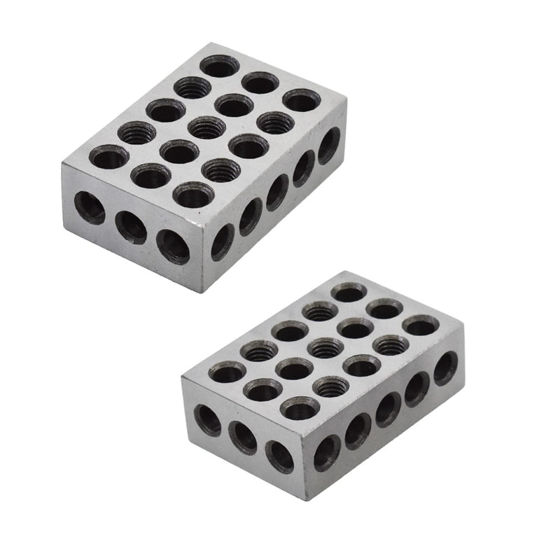 Precision 1 x 2 x 3 Inch Blocks 23 Holes Accuracy 0.0002 Inch Suitable for Milling Machines for Setup, Layout and Inspection Jobs 1 Pairs