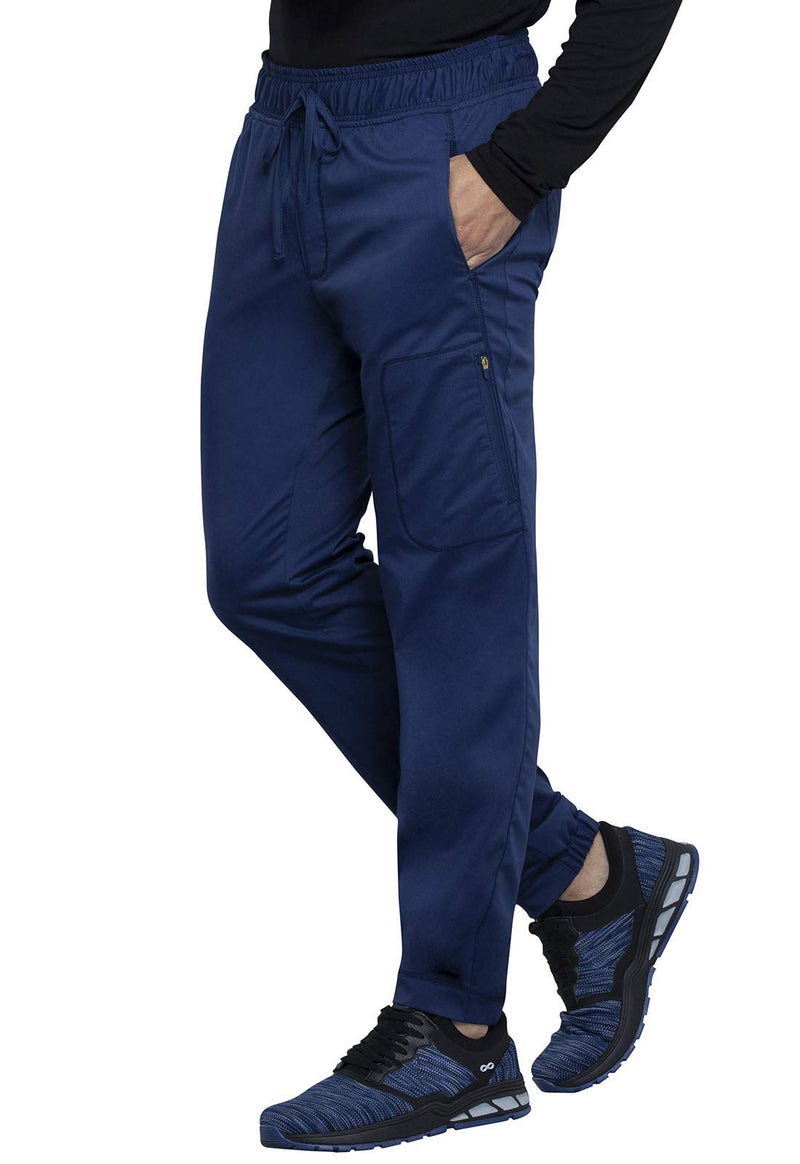 Cherokee Joggers for Men Modern Fit Scrub Pant with Drawstring Waistband, 5 Pockets, Soft 2-Way Stretch Fabric - WW012 Large Navy