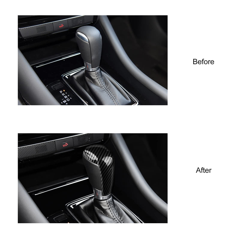 Compatible with Mazda CX-5 CX-9 CX-3 6 3 Accessories Car Gear Shift Knob Cover Trim Cap Gear Panel Gears Sporty Interior Decoration Sticker -Carbon Fiber Style Carbon Fiber Style