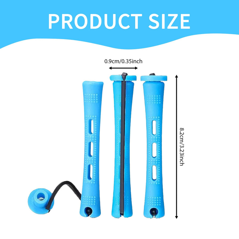 60 Pcs Perm Rods,0.35 Inch Perming Rods,Perm Rollers,Perms Curlers | No Damage|Reusable|Portable Perming Kit for Women & Men Natural Hairs Long Short Hairs Styling Tool.(Blue)
