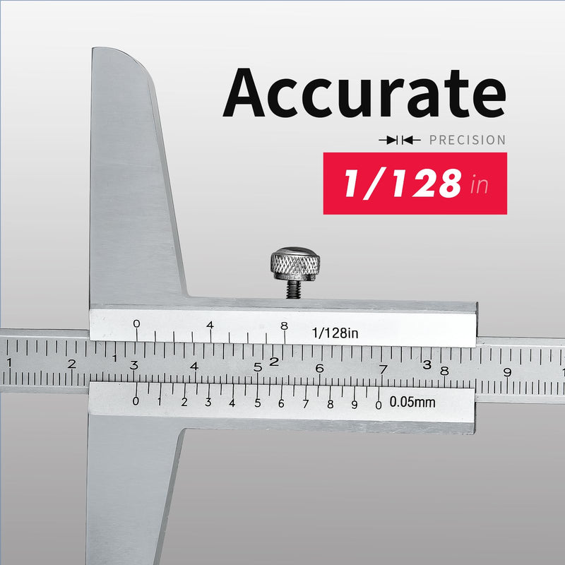 0-200mm Depth Vernier Caliper Micrometer Measuring Tool, 0.02mm Resolution,Carbonsteel Caliper Measuring Tool, DRINYOUNG (0-200/128in Depth Caliper) 0-200mm/8" (Depth Caliper)