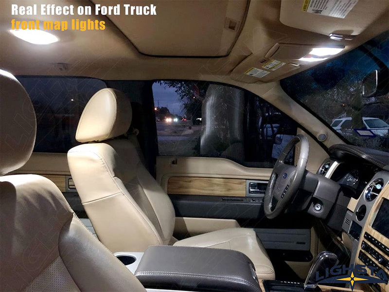 9PCS Super Bright White LED Interior Light Kit Package for Ford F150 2009 2010 2011 2012 2013 2014 + Cargo Lights + License Plate Lights and Install Tool