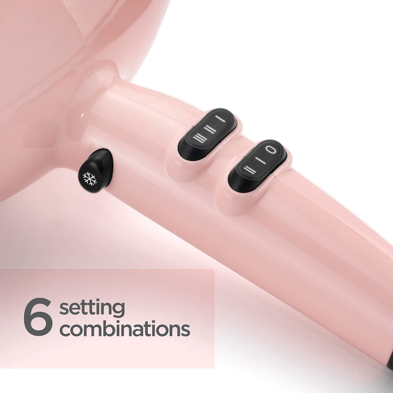  [AUSTRALIA] - BaByliss Rose Blush 2200W Hair Dryer, Powerful Drying, Ionic, Lightweight Hair Dryer, Pink Single