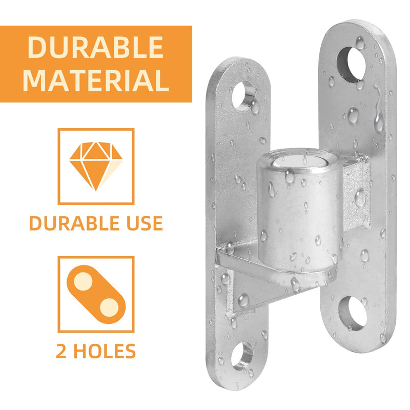 2 Set Heavy Duty Gate Hinges, Wall Mount Gate Hinges 5/8'' Pin Fence Post Hinge Set for Wooden or Concrete Fence Gate (Silver, Screws Included) Silver-2 Pairs