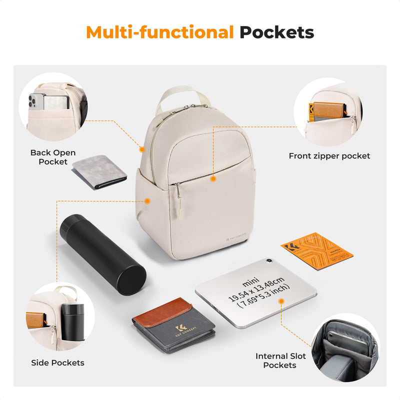 K&F CONCEPT Camera Sling Bag, Compact Crossbody Bag for DSLR Mirrorless | Lightweight Fabric, with Tripod Holder, Quick Access & Custom Dividers, Men & Women, for Sony Canon Nikon, Beige, BS06 Beige-01 Sling Bag-5L