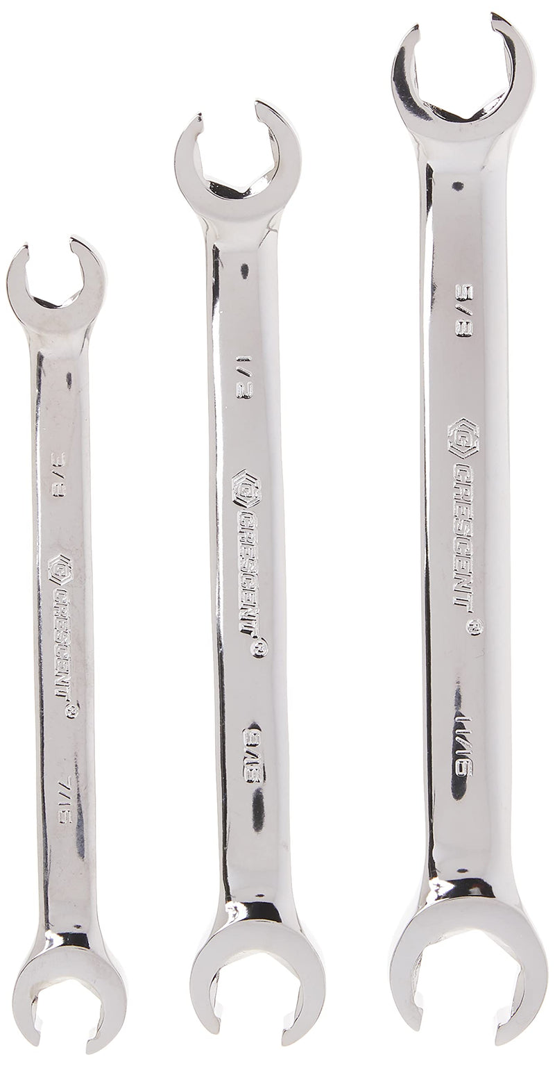 Crescent 3 Pc. Flare Nut SAE Wrench Set - CFNWS0, Grey 3 Piece SAE Set