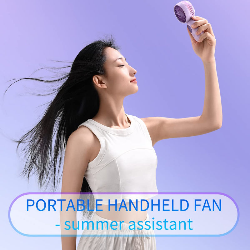  [AUSTRALIA] - VanSmaGo [Portable Mini Fan 2-pack Handheld Personal Small Fan with 3-speed for Travel, USB Rechargeable Battery Operated Eyelash Fan, Black&Pink Black & Pink