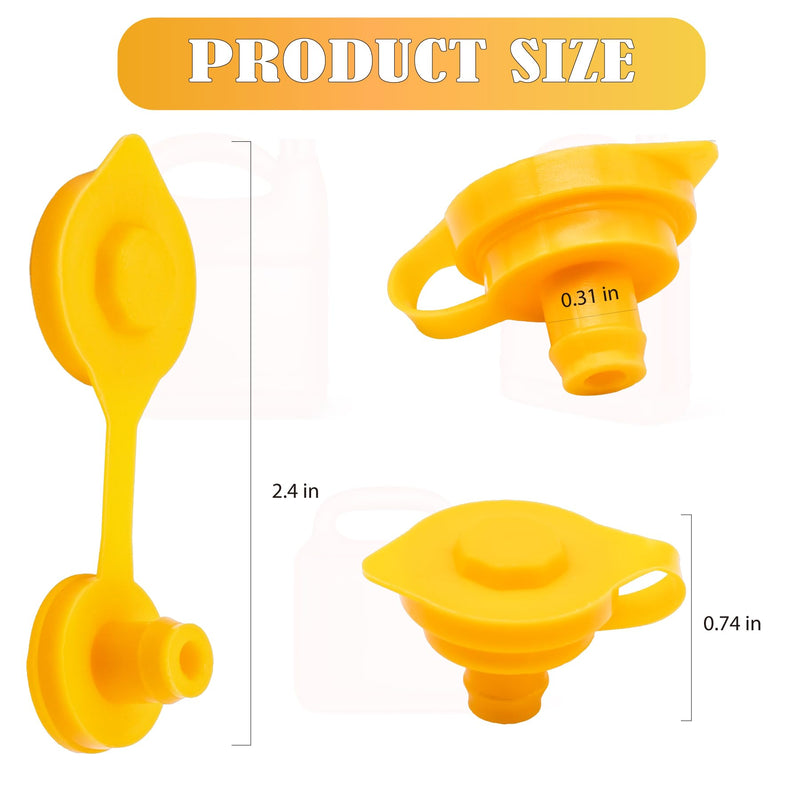 5 PCS Universal Can Vent Cap, Yellow Gas Can Vent Cap Replacement Flexible Pour Nozzle Gasket Stopper Compatible for Most Cans 5 x Yellow Spout Caps Top Hat