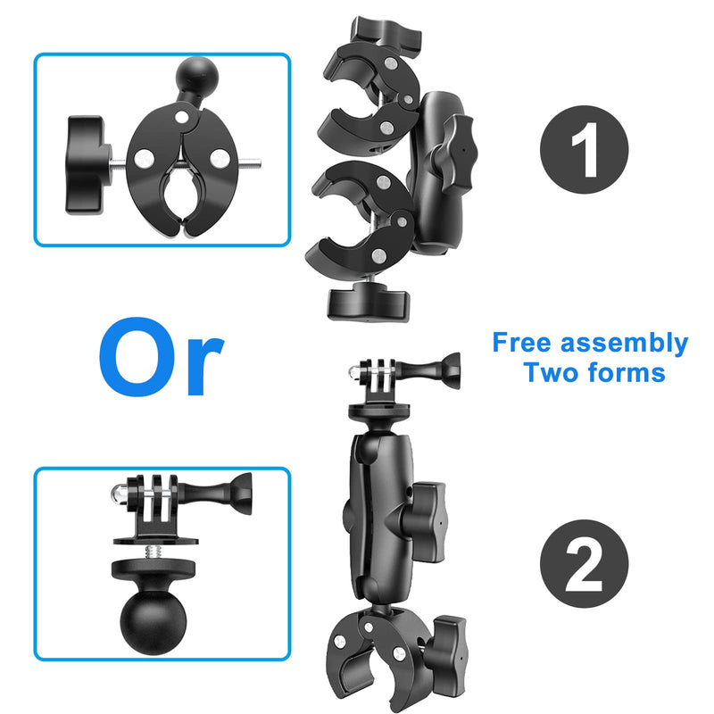 Super Clamp Double Camera Clamp, Crab Plier Clip Bracket Monitor Magic Arm Adapter for Desk Photo Studio Light Stand, Photography Reflector, Photo Boom Stand, Cross Bars, Pole Stick Shoot Accessories Height:8.8"Double Handlebar Clamp