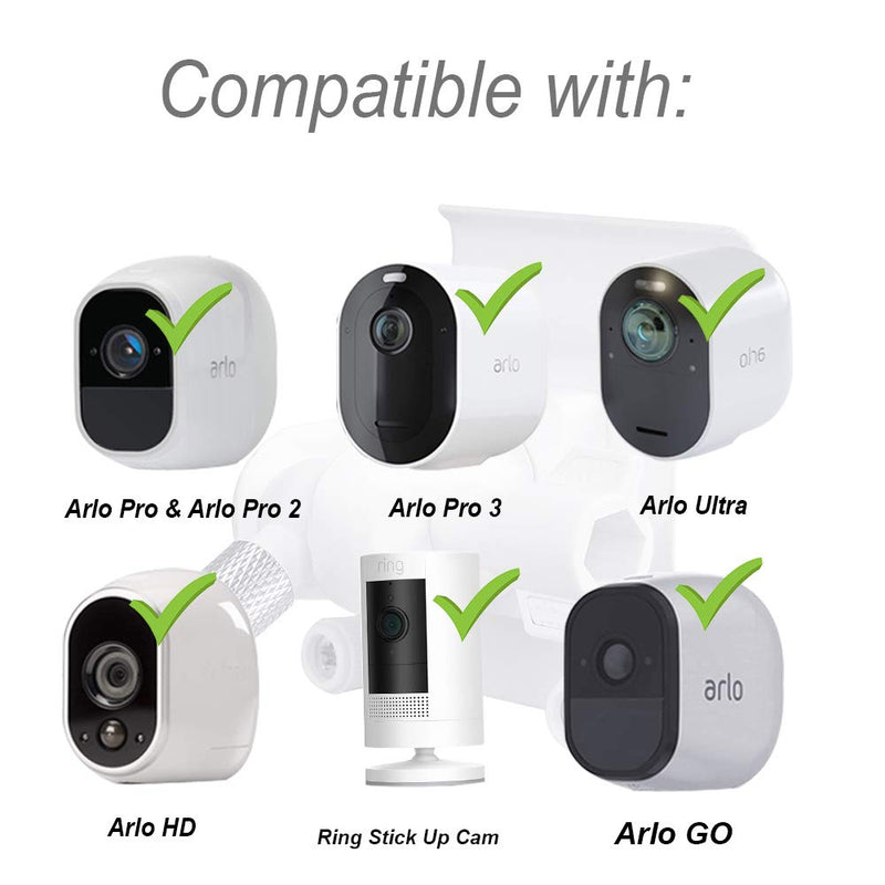 HOLACA Vinyl Siding Clips for Arlo,Stick Up Cam Roelink ZUMIMALL Eufy Security Camera, Hanger Hooks for Mounting Security Camera, Weatherproof Stainless Steel Material (2 Pack, White) 2 Count (Pack of 1)
