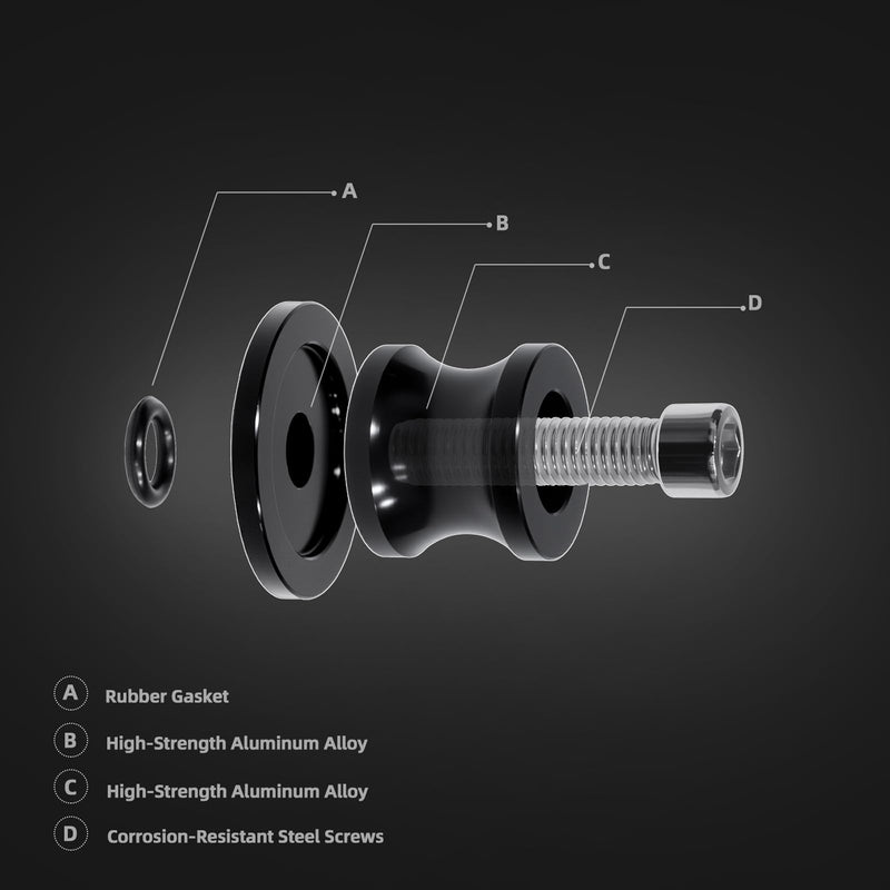 Motorcycle Swing Arm Spools M10×1.5 – CNC Aluminum Paddock Stand Sliders Fit KTM 1290 Super Duke BMW R NineT MV Agusta Ducati Monster
