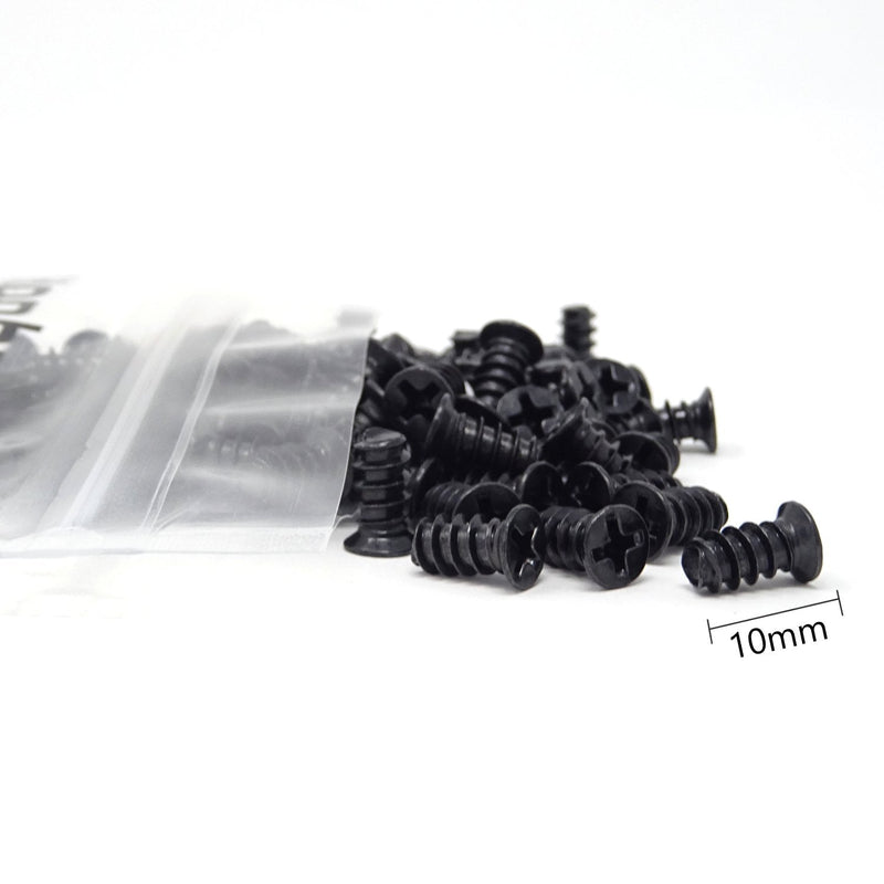 Honbay 100PCS M5x10 Computer Case Fan Screws Computer Cooling Fan Mount Screws Self-Tapping Screws (Black Zinc) Black Zinc