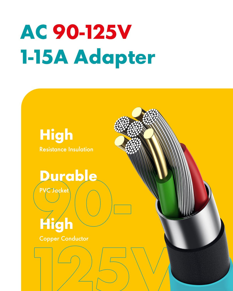 Shell NEMA 5-15P to 14-50R for Level 1 EVs,50 Amp to 15 Amp 110 Volt RV Adapter Cord Electrical Power Plug,Heavy Duty STW 10 Gauge 20 Inch