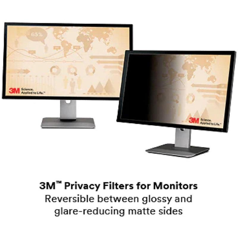 3M Privacy Filter for 24 Inch Widescreen Monitor, Reversable Gloss/Matte, Reduces Blue Light, Screen Protection, 16:9 Aspect Ratio (PF240W9B) , Black