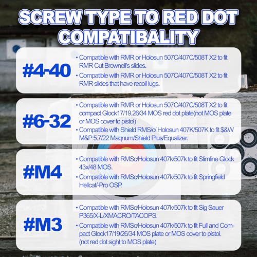48-Pack Screw Set for Red Dot Sight Optics & Mounts