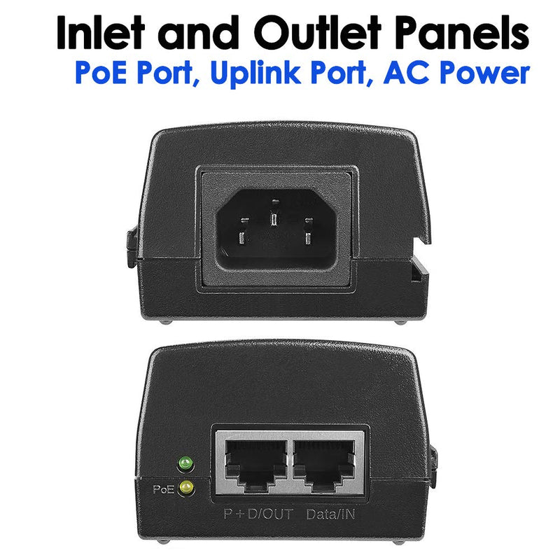 60W Gigabit PoE++ Injector - 10/100/1000Mbps, RJ45 Shielded, IEEE 802.3af/at/BT Compliant, PoE Switch Powerline Network Adapter for High Power Ethernet Devices, Up to 328ft Gigabit Ultra PoE+,60W
