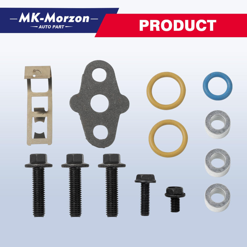 Turbocharger Mounting Kit with Gaskets O-Rings and Bolts Compatible with 6.0L Powerstroke Diesel 2003-2010 Ford,2002-2010 International Trucks Replaces# 904-234, 3C3Z-9T514-AG, 3C3Z-9T514-AD