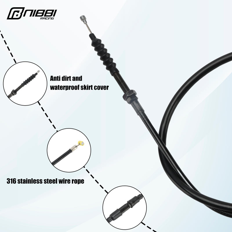 NIBBI Replacement Clutch Cable Dirt Bike Mini Bike Pit Bike MotorCross Motorcycle For NC engine 110CC 125CC 200CC 250CC (Black) Black