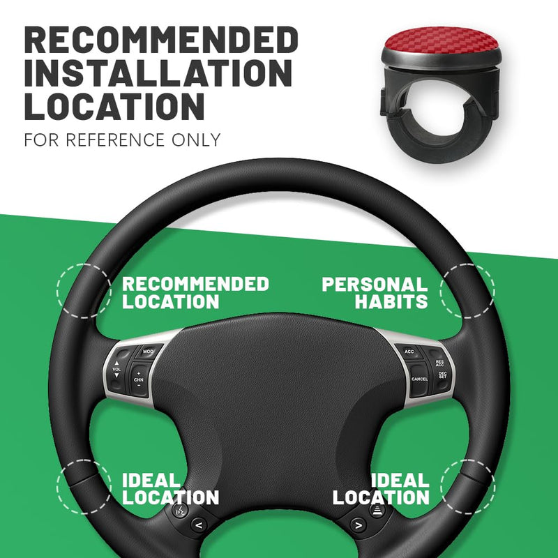 Steering Wheel Knob Spinner, Vehicle Steering Wheel Spinners Ball, 360 Degrees Rotation Suicide Knobs with Metal Bearings, Universal Steering Wheel Accessories for Car, SUV, Trucks, Tractors (Red) Red
