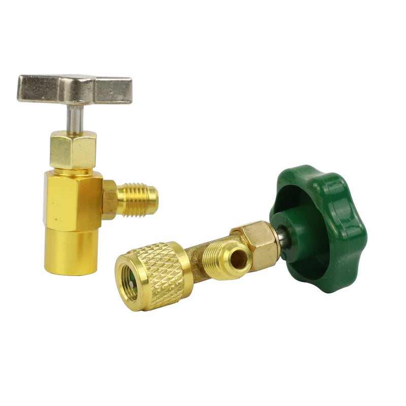 R290 and R600A Charging Hose and Gauge Set with Can Tap and Shut Off Valves 2*Can Taps+2*Shut Off Valves