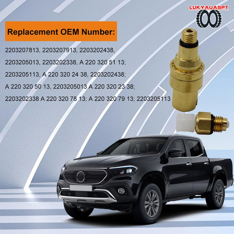 Air Valve Risidual Pressure Valve with M8 Air Fitting Connector For Mercedes-Benz S-Class W220 S320 S350 S430 S500 Air Suspension Shock Strut 2203202338 2203205013 W220 air holding valve with M8
