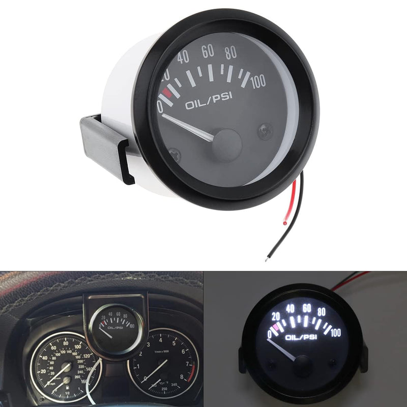 Oil Pressure Gauge Kit, 2" 52MM 12V 0~100PSI Universal Colorful LED Digital Oil Press Pressure PSI Gauge with Oil Pressure Sensor