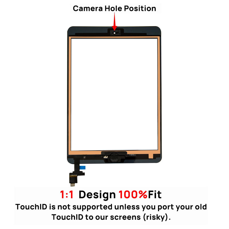 Screen Replacement Digitizer for iPad mini 1/2 Screen Generation, Touch Glass Compatible with iPad mini A1432 A1454 A1490 A1489, with Home Button and Tool Set