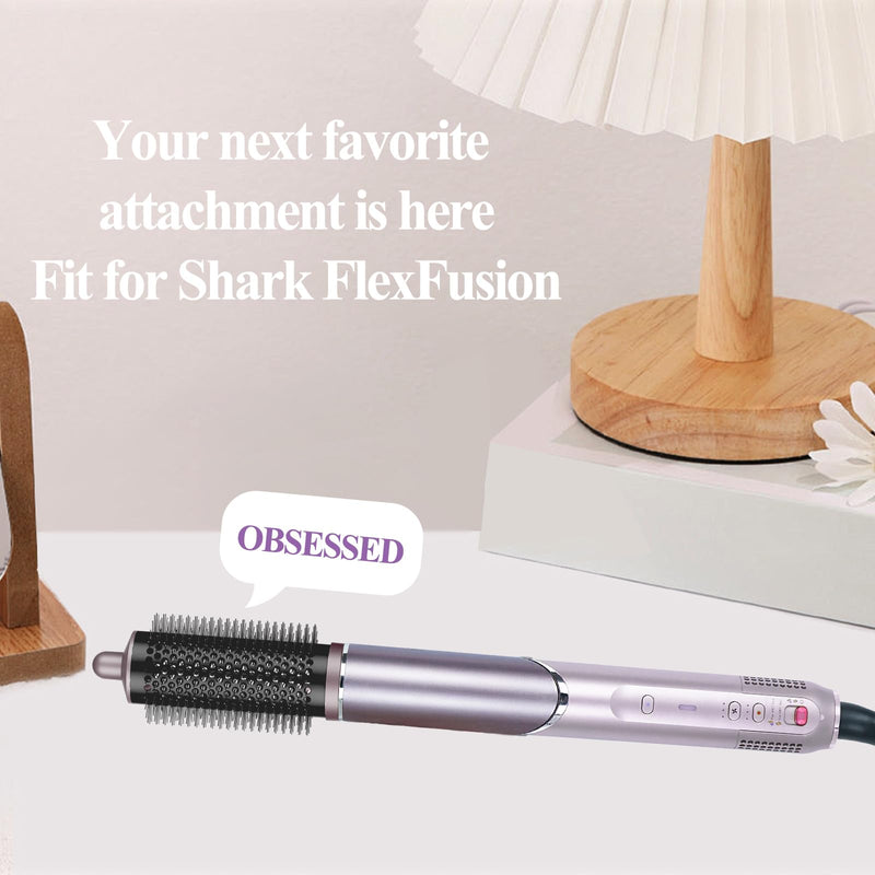 Round Volumizing Brush Attachment for Shark FlexFusion | For Shark Glam Accessories, for Fast Dry Smooth Styling Adds Volume Curls（1.72in Barrel, 2.4in with Bristles）