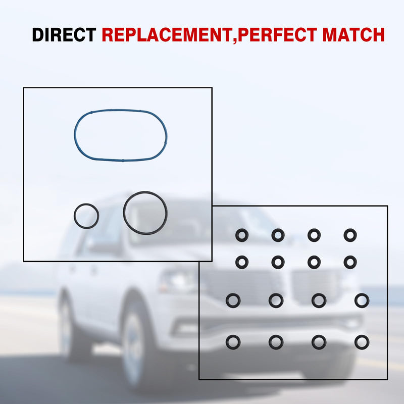 ZONFANT Manifold Gasket Set Compatible with Ford Lincoln Vehicle 2004-2014 Expedition F150 F250 F350 Super Duty, 2005-2014 Navigator Mark LT 5.4L SOHC Vin 5 V, Replace#MS96696