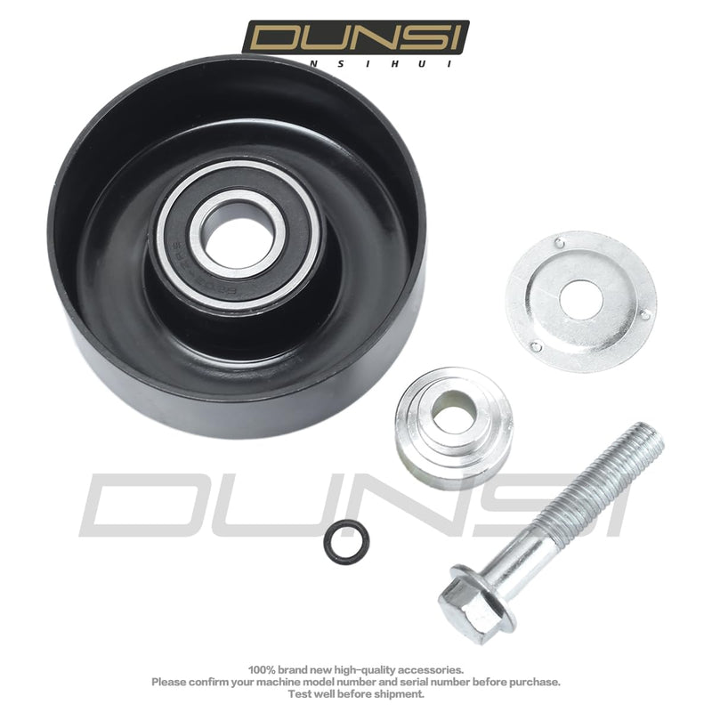 DUNSIHUI Idler Pulley 36299 for Express Silverado 1500 2500 3500 Idler Pulley for Avana Sierra Idler Pulleys with Bolt 17 mm 0.67" Insert Dust Shield Retainer Spacer Steel Rubber Black 36299