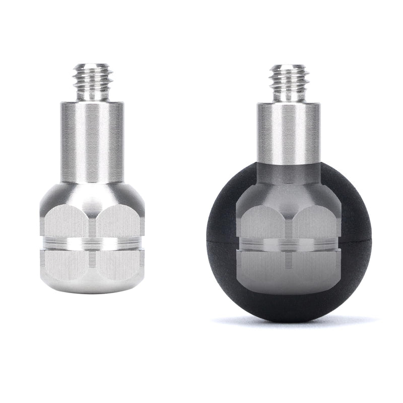 1 inch Ball Mount Adapter with 1/4" Threaded Stud, 2‑Pack,Stainless Steel | Compatible with RAM Mounts Ball B Size Double Socket Arms Ball Mount