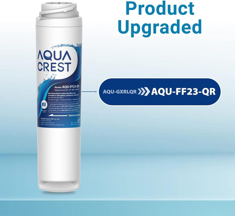 AQUA CREST GXRLQR Under Sink Water Filter, NSF/ANSI 401 Certified, Replacement for GE SmartWater Twist and Lock In-Line GXRLQR Water Filter, Reduces PFAS, PFOA/PFOS, 1 Pack