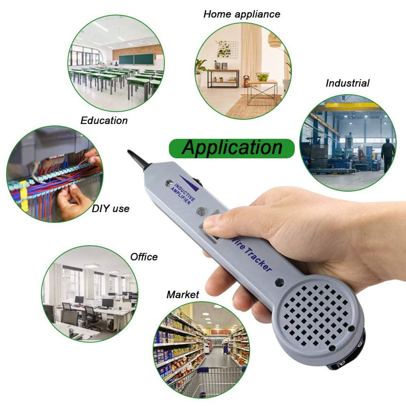 Network Cable Tracing Tester Kit, Tracer Circuit Tester with Audible and Visual Indication, Tone Generator Kit Line Finder for Telephone, Coax, Trace Data, Security, Electrical Cables