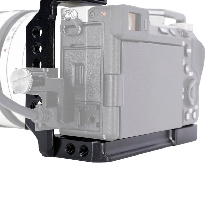 NICEYRIG A7C II A7CR Aluminum Cage for Sony Alpha A7CII / A7CR / A7C Mirrorless Camera Vlog Vlogging Video Making with Quick Release Plate for Arca-Swiss, NATO Rail, Cold Shoe - 419