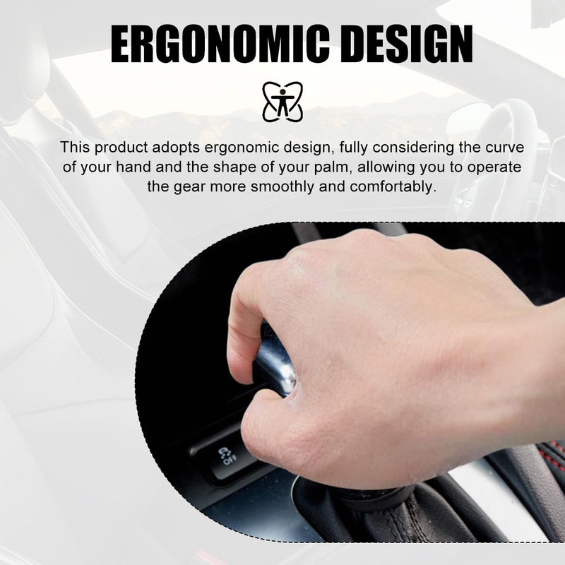 Car Gear Shift Knob Cover, Breathable Automotive Shift Knob Gear Handle Stick Protector Cover, Anti-Slip Anti-Scratch Auto Stick Shift Cover, Universal Car Accessories (Black, Regular) Black