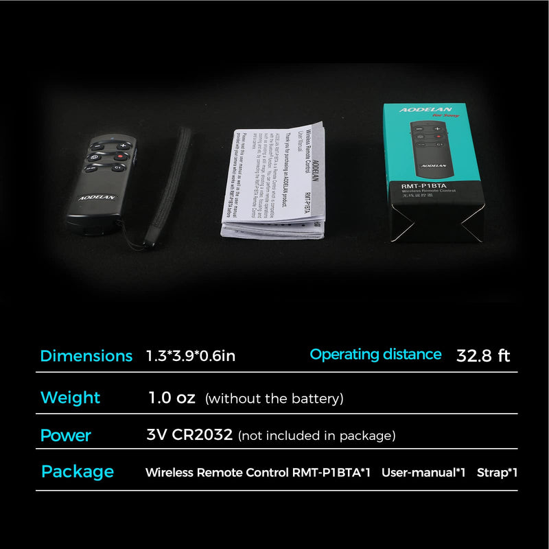 Wireless Remote Shutter Release for Sony ZV-E10, ZV-1, A7III, A7IV, a6400, a6100, a6600, a7C, fx3, a7M3, a7M4, a7RM3, a7RM4, a7SM3, a9, a9M2, RX0M2, RX100M7